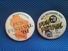 2) 1978 & 1981 Vintage New Richmond Wisconsin FUN FESTIVAL Pinback Buttons  — photo 1