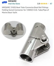 NRC&XRC 316SS BOAT TUBE Folding Swivel For 7/8 Inch O.D Tube