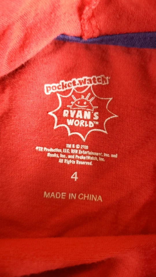 Lote de 2 camisetas con capucha rojo héroe naranja y azul tanque pandilla niños pequeños talla 4 Foto 4 de 4