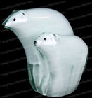 Murano Style POLAR BEAR & CUB, Glass Paperweight — photo 1