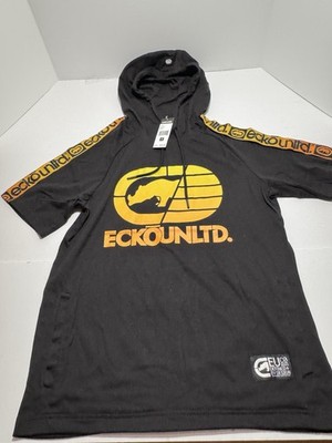 Ecko Unltd. Mens Small Black Shirt Hoodie Workout gym Thin Lightweight NWT