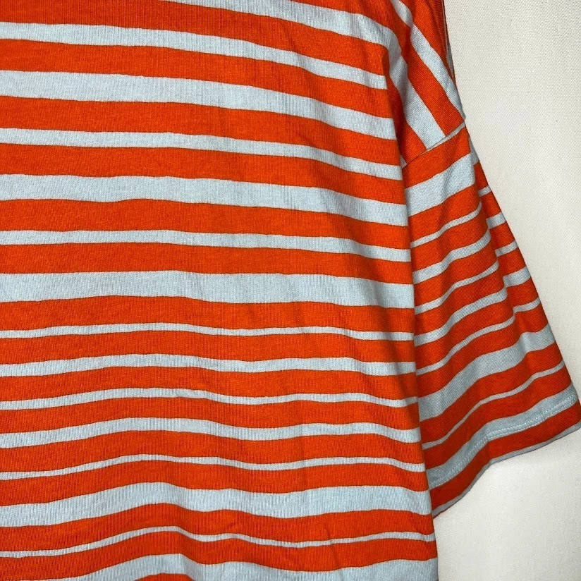 Camiseta Uniqlo Marimekko Naranja Gris Rayas Para Mujer’s M Informal Calce Suelto Foto 4 de 4