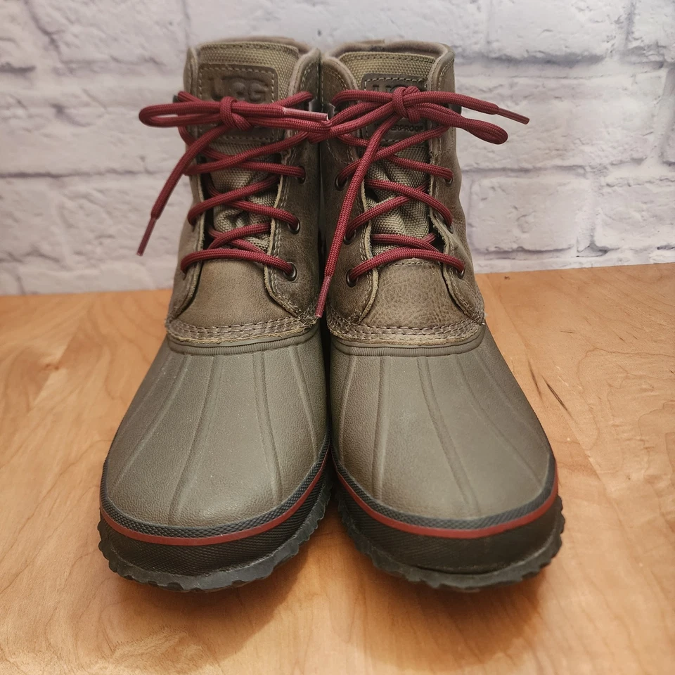 Botas Ugg Para Hombre Talla 11 Zetik Pato Cuero Verde Goma Con Cordones S/N 1017304 Foto 3 de 4