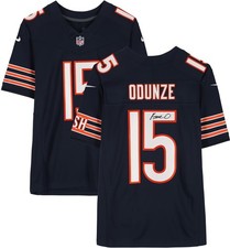 Maglia Roma Odunze Chicago Bears autografata Nike Navy Vapor Fuse limitata