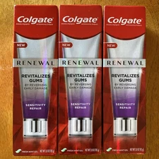 3x Colgate Renewal Sensitivity Repair Fresh Mint Gel Toothpaste 3 oz 12/2022+