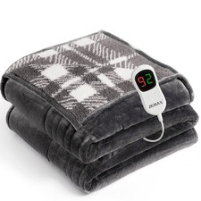 Heated Electric Blanket Full Size 72x84 in Flannel 10 Heat Levels Auto Off