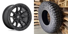 4 17 Inch Wheels Tires Black Fuel Rebel D679 Avix 35x12.50-17 For Jeep Wrangler