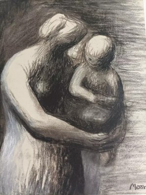 1980-90 Lithographie Original Henry Moore Mutter E Kind 1982