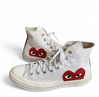 Converse x CDG Comme des Garcons Play Chuck Taylor Shoes Sneakers White Mens 9