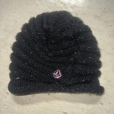 Volcom Beanie  Black One Size Spiral Knitted ...