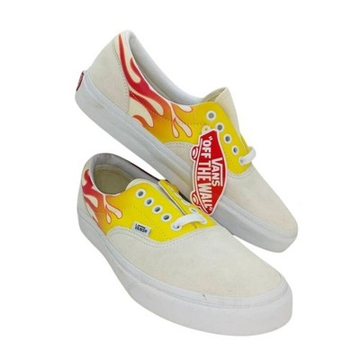 VANS Era /Flame Women's NEW w/Tags White & Flames Designer Sneakers - sz. 9 1/2