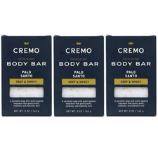 3 Pack Cremo Exfoliating Body Bars, Palo Santo, Lava Rock & Shea Butter, 5 oz