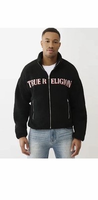TRUE RELIGION Men s Sherpa Logo Jacket Sz. Large NEW 110299 BLACK MSRP $204