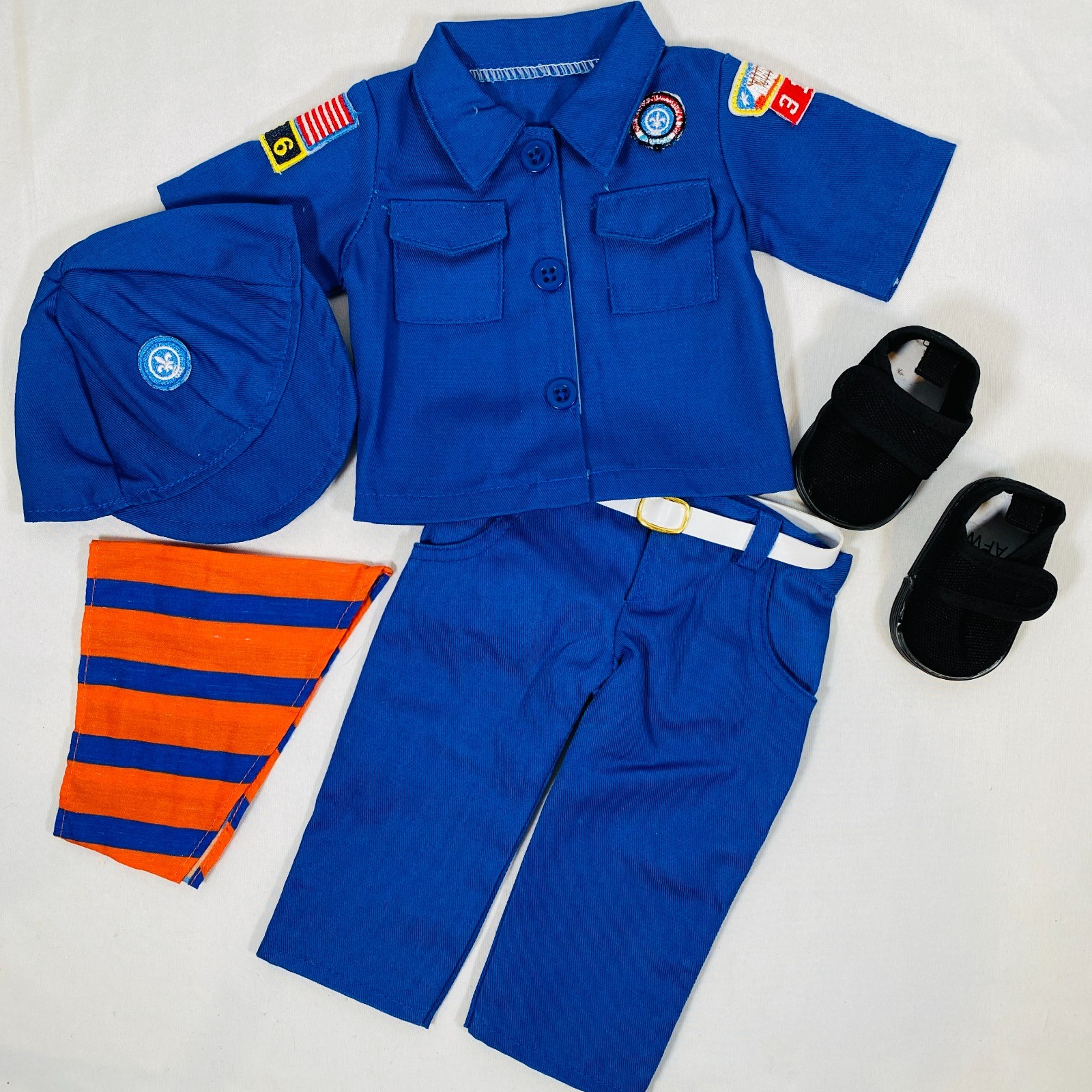 Blue Cub Scout Uniform Complete Outfit for 18" American Girl Boy Doll Scarf/Hat