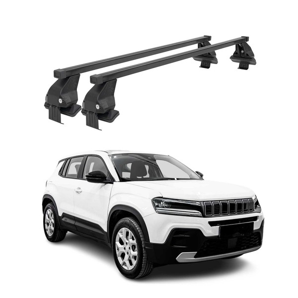 Menabo DachträGer GrundtäGer FüR Jeep Avenger 2023-2026 50Kg Stahl Schwarz 2 Tlg-image