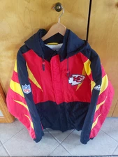 VTG NFL Pro Line Apex One Jacket Kansas City KC Chiefs Sharktooth Hooded Coat XL