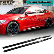 Glanz Schwarz Seitenschweller Schweller Ansatz Für BMW G30 540i M Sport M5 17-22