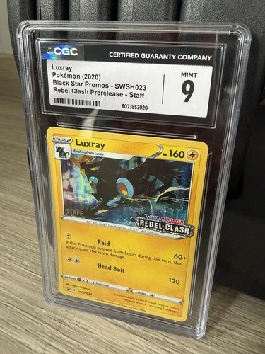 CGC 9 Luxray SWSH023 Black Star Promo Staff Prerelease Stamped Holo 2020
