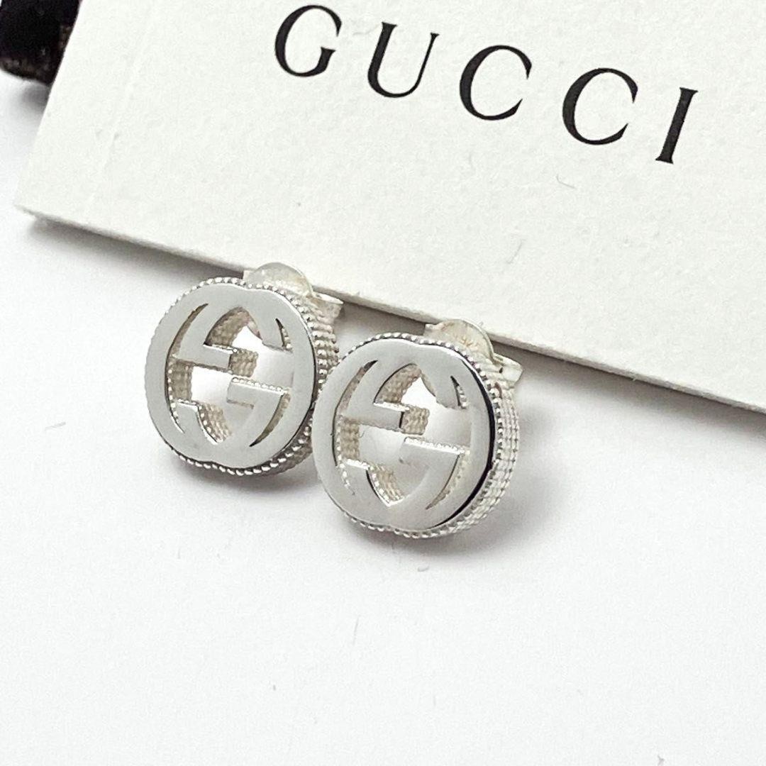 Gucci 925 Silver Interlocking Earrings Double G L… - image 2