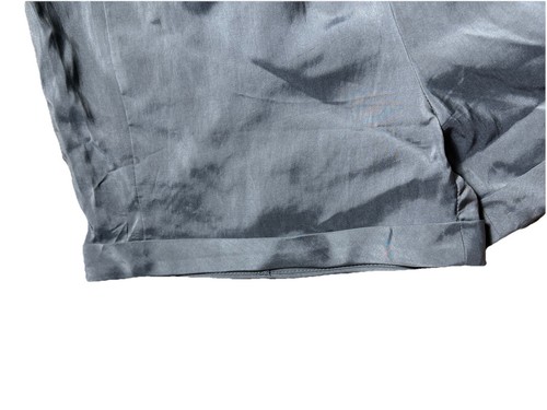 Theyskens Theory Rare Double Waistband Shorts 4 Gray Cuffed Designer Silk Blend - Picture 4 of 8