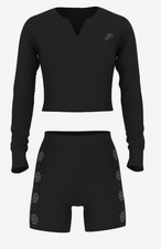 Victoria's Secret PINK Thermal Short Pajama Set Black Bling Size S NEW With Tags