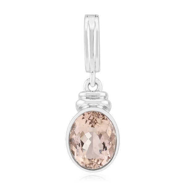 Cavill Morganit AnhäNger 1,6Ct Ovalschliff 925 Sterling Silber Platin Elegant-image