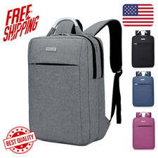 15.6 Laptop Backpack Shockproof Waterproof Business Bag Grey Notebook Travel Cas