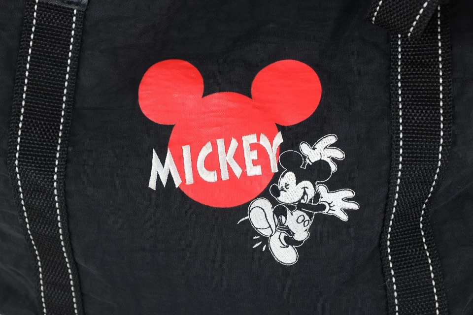 Bolso de Lona Vintage Años 90 Disney Deletrear Mickey Mouse Mango Llevar Fin de Semana Foto 2 de 4