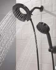 Delta In2ition ProClean 2-in-1 Dual Shower Head Handheld 6-Setting Matte Black