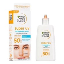 Image of Garnier Ambre Solaire Super UV Hyaluronic Acid Hydrating Fluid SPF50+ 40ml