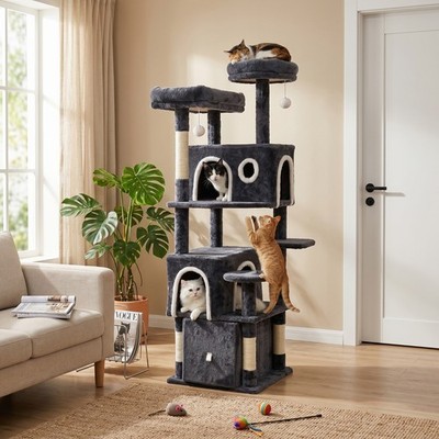 64'' Faux Fur Cat Tree & Condo