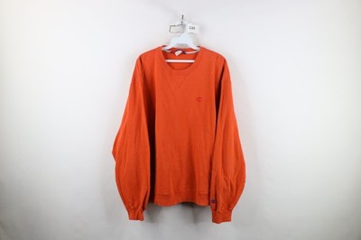 Vintage 90s Champion Mens XL Distressed Monochrome Crewneck Sweatshirt Orange