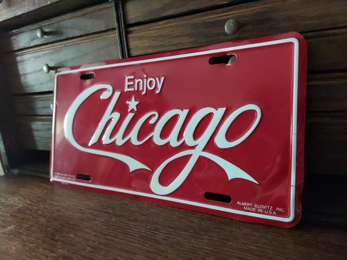 Enjoy Chicago ☆ 1992 Targa latta novità Albert Elovitz Inc. #92H-2718 USA - Foto 3 di 12