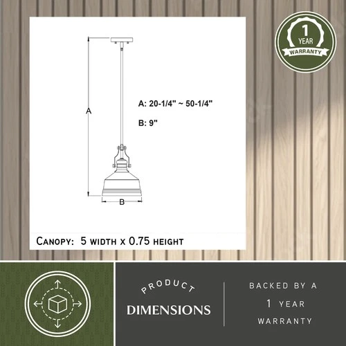 Vaxcel Lighting P0429 Beloit 9"W Mini Pendant - Gold - Picture 5 of 10