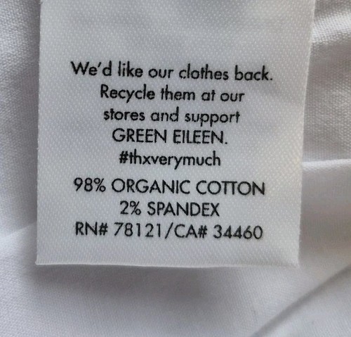 Eileen Fisher weiße schmale Knöcheljeans mittlerer Bund Damengröße 12 Bio-Baumwolle NEU 178 $ - Bild 11 von 13