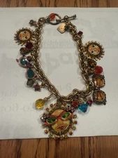 RARE Vintage LATR2GO Lunch at the Ritz “Sun with Sunglasses” Charm Bracelet 346