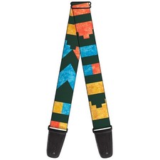 Guitar Strap - Geometric8 Charcoal/Orange/Gold/Blue ACC NEW