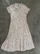 SHEIN Midi Dress Large White With Tan