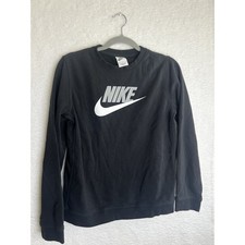Nike Sweatshirt Black  Grey Club Fleece Crew Boys Sz XL Casual Athletic Comfort