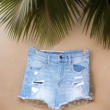 Aeropostale Cheeky Cut Cutoffs SZ 6 Blue Denim Distress SUMMER LAKE SHORTS   WJ6