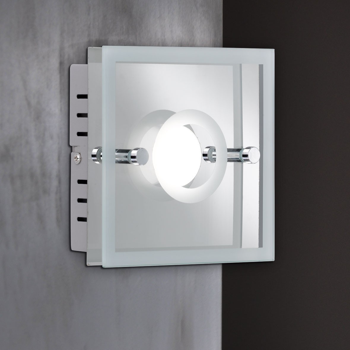  Applique a parete moderna Led  plafoniera metallo cromo val3w
