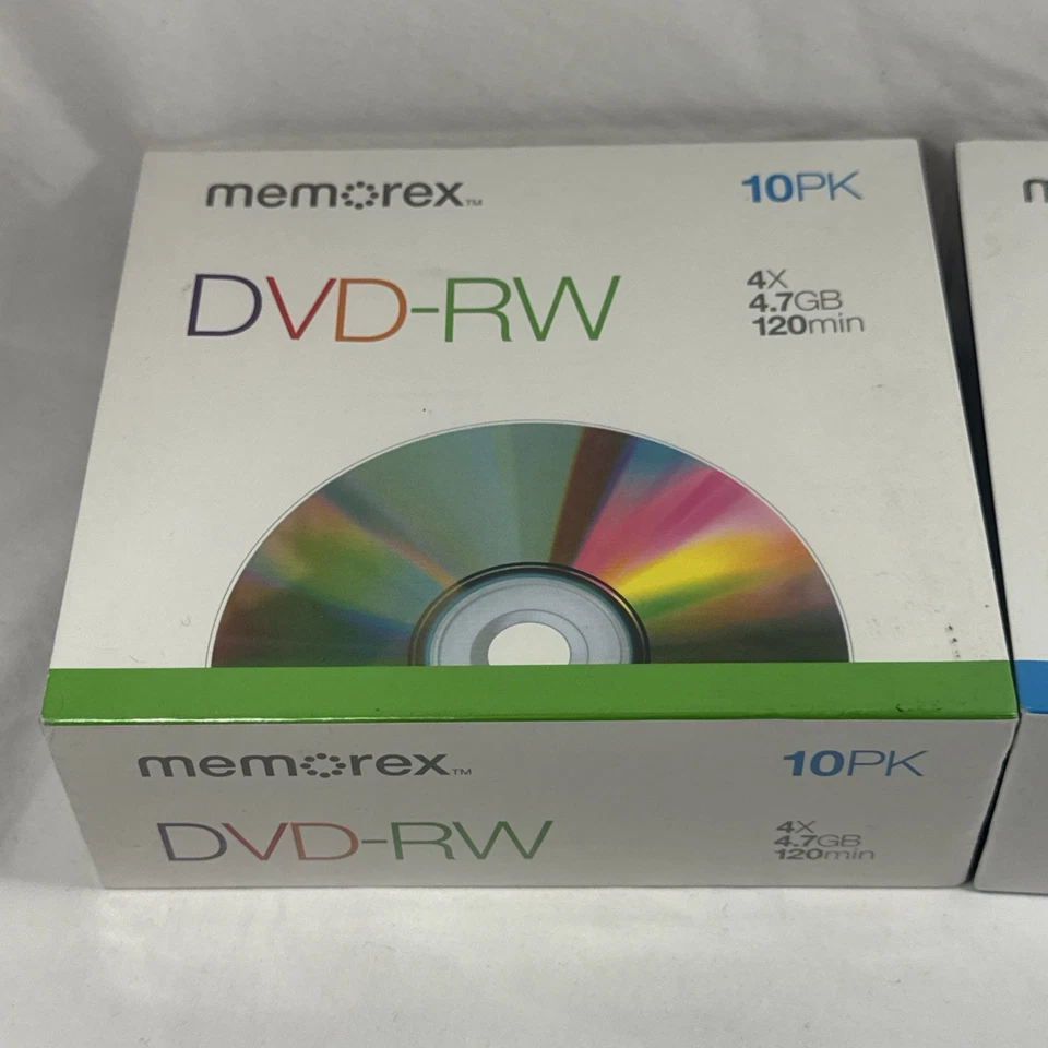 Memorex DVD-RW 4X 4.7GB 10pk + CD-R 40X 700MB 10pk Blank Media New Set - Image 2 of 4