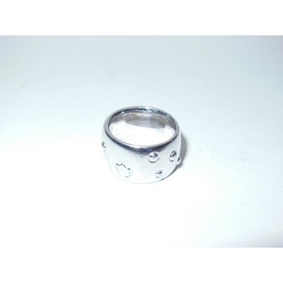Montblanc Star Collection 'Embracing Star' Ladies Wide Band Sterling Ring Sz 52