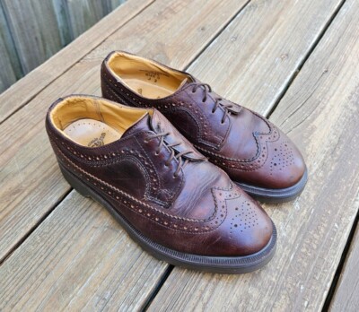 Vintage Dr Martens MADE IN ENGLAND 3989 Brogue Wingtip Shoes Brown