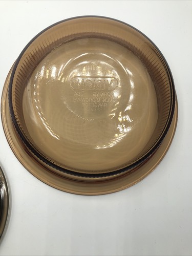 CORNING VISION WARE AMBER 24 OZ. CASSEROLE DISH WITH LID 2 Oval Casserole Dishes - Picture 6 of 7