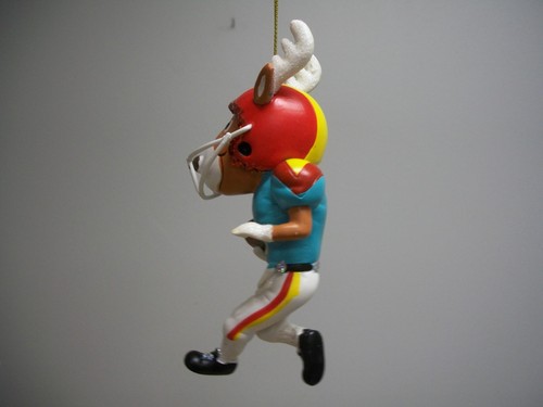 Reindeer Football Player Yellow Green Blue White Red Helmet XMas Ornament NWT - Picture 5 of 6