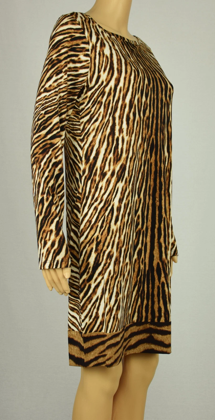 Abito tubino MICHAEL Michael Kors donna marrone manica lunga stampa animalier M