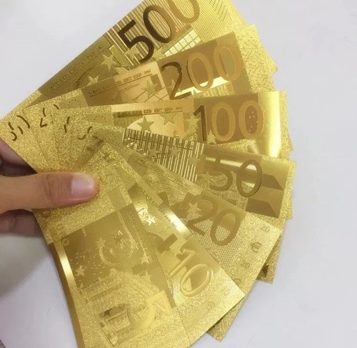 24KT Gold Euro European EUR Eypo Currency Bank Note Set Banknote Limited Edition - Picture 2 of 4