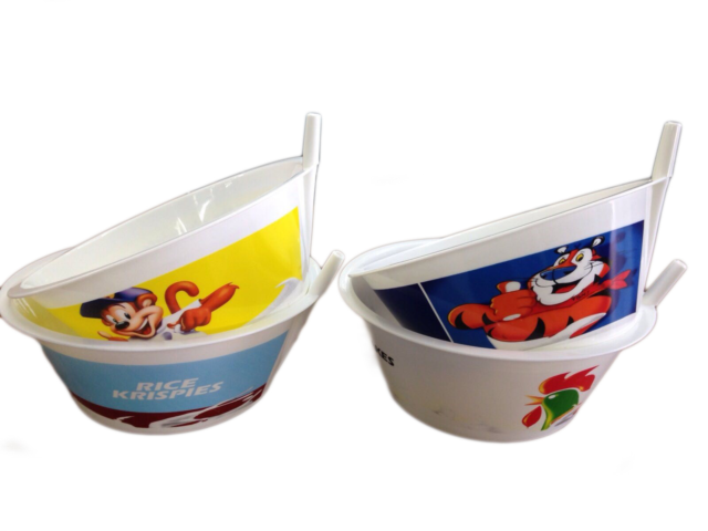 4x Kids Tip' N Sip' Cereal Bowls With Built In Straw | 4 Pack |