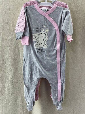 Gerber Bunny Print /  Hold Onto Your Dreams  Sleepers - Set of 2- Size 0 to 3M